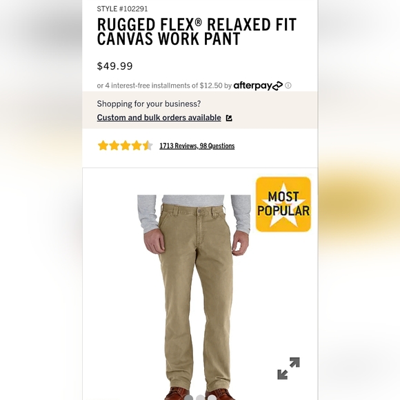 Carhartt Other - CARHARTT RUGGED FLEX® RELAXED FIT CANVAS WORK PANT  *11.12
